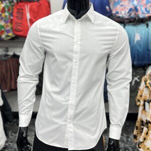 H&M Slim Fit Easy Iron Long Sleeve Shirt White