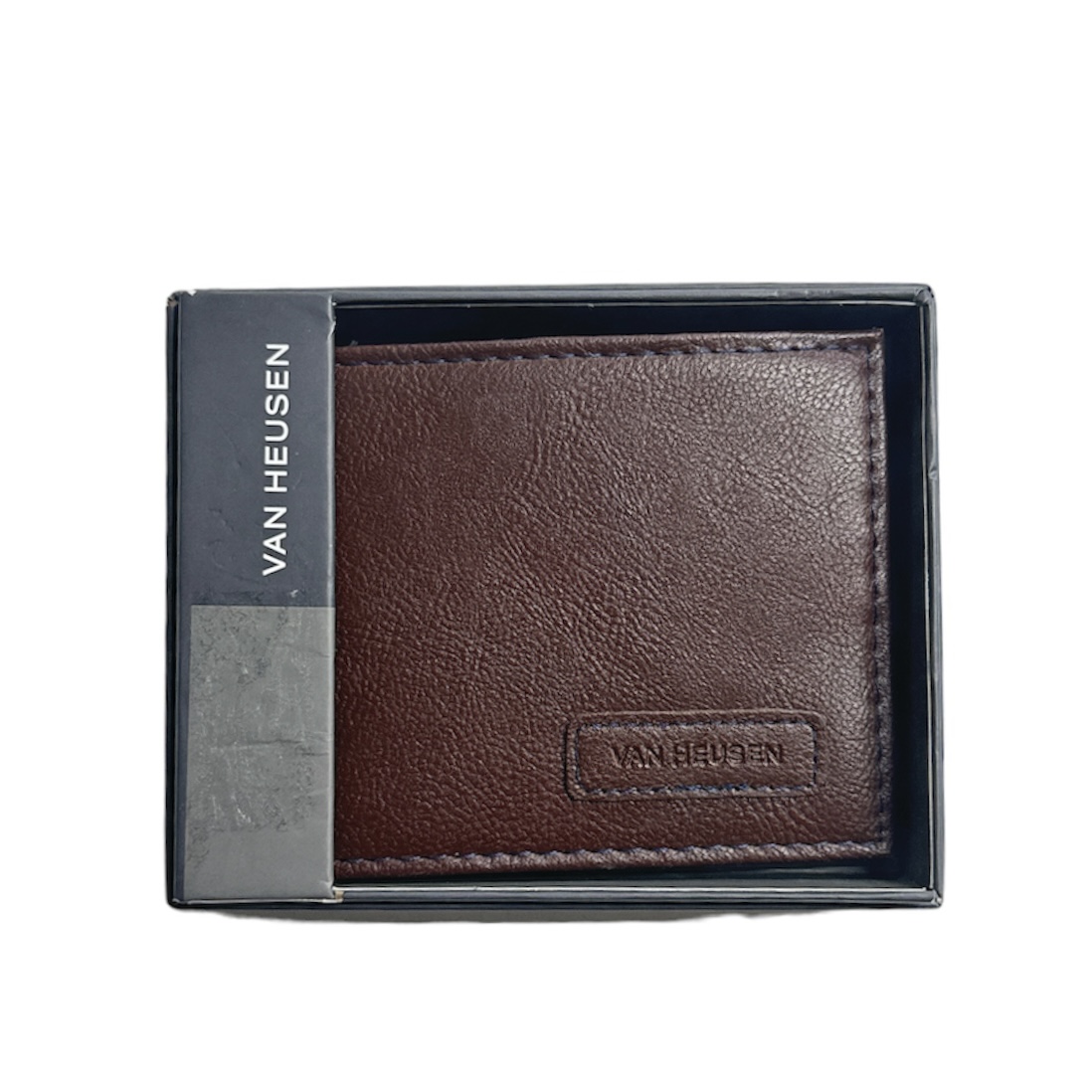 Van Heusen Bi-Fold Leather Wallet Brown – Dr. Apparel display picture 1