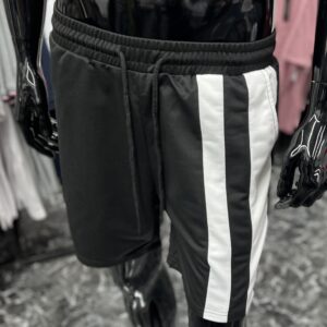 Colorblock Drawstring Shorts Black/White