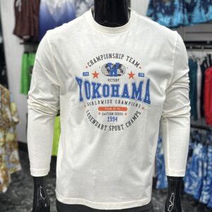 [CLR] Relaxed Graphic Print Long Sleeve T-Shirt Off White