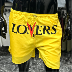 Lovers Graphic Print Swim Trunks Yellow