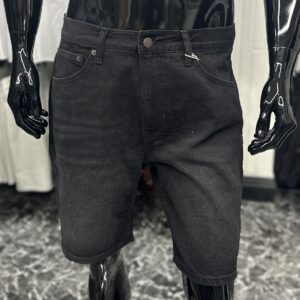 Bershka Slim Denim Shorts Black