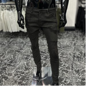 For The Vibe Waxed Stacked Skinny Jeans Black