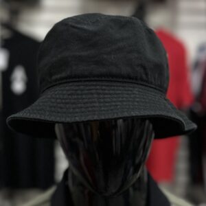 Unisex Black Cotton Bucket Hat