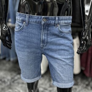 Only & Sons Slim Denim Shorts Mid Blue