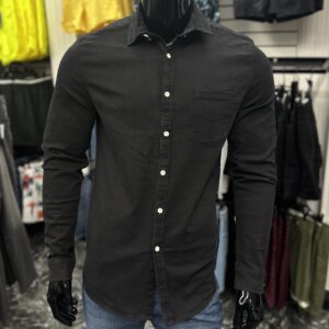 ASOS DESIGN Stretch Slim Denim Shirt Black