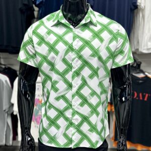 Faded Print Shirt Green/White