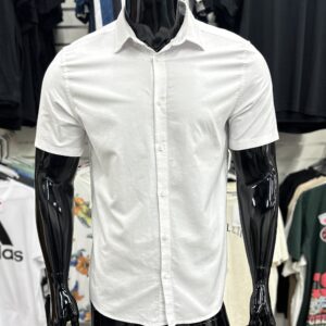 [CLR] White Slim Fit Short Sleeve Shirt