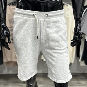 Fleece Panelled Shorts Grey/White
