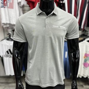 [SALE] D&F Faux Pocket Polo Shirt Grey/White