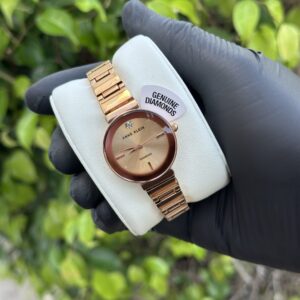 Anne Klein Rose Gold Women's Genuine Diamond Dial Bracelet Watch
