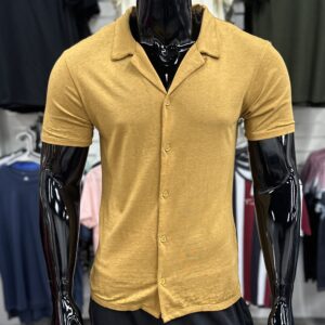 Sleek Knit Shirt Mustard