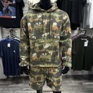 [SALE] Multi Colour Abstract Print Hoodie & Shorts Set