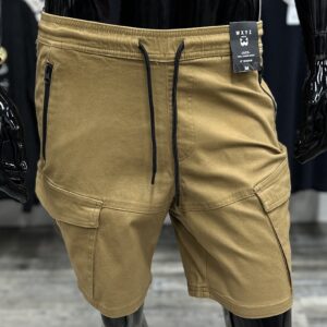 Twill Cargo Dark Khaki Shorts 8"
