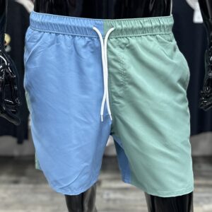 ASOS Colorblock Print Mid Length Swim Shorts