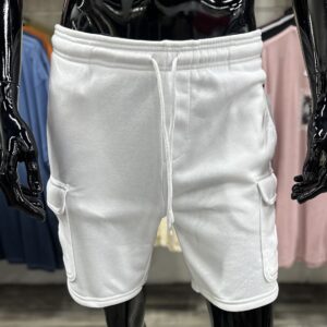 Brooklyn Cloth Cargo Pocket White Fleece Short 7"
