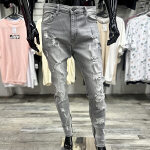 Stay Positive Skinny Zipper Bottom Jeans