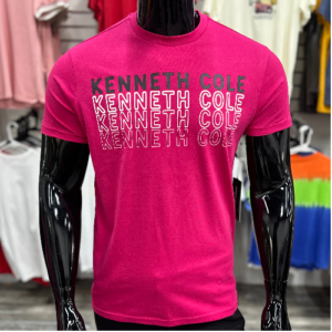 [SALE] Kenneth Cole Multi Logo Branded Pink T-Shirt