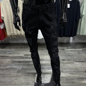 Stay Positive Skinny Zipper Bottom Jeans Black