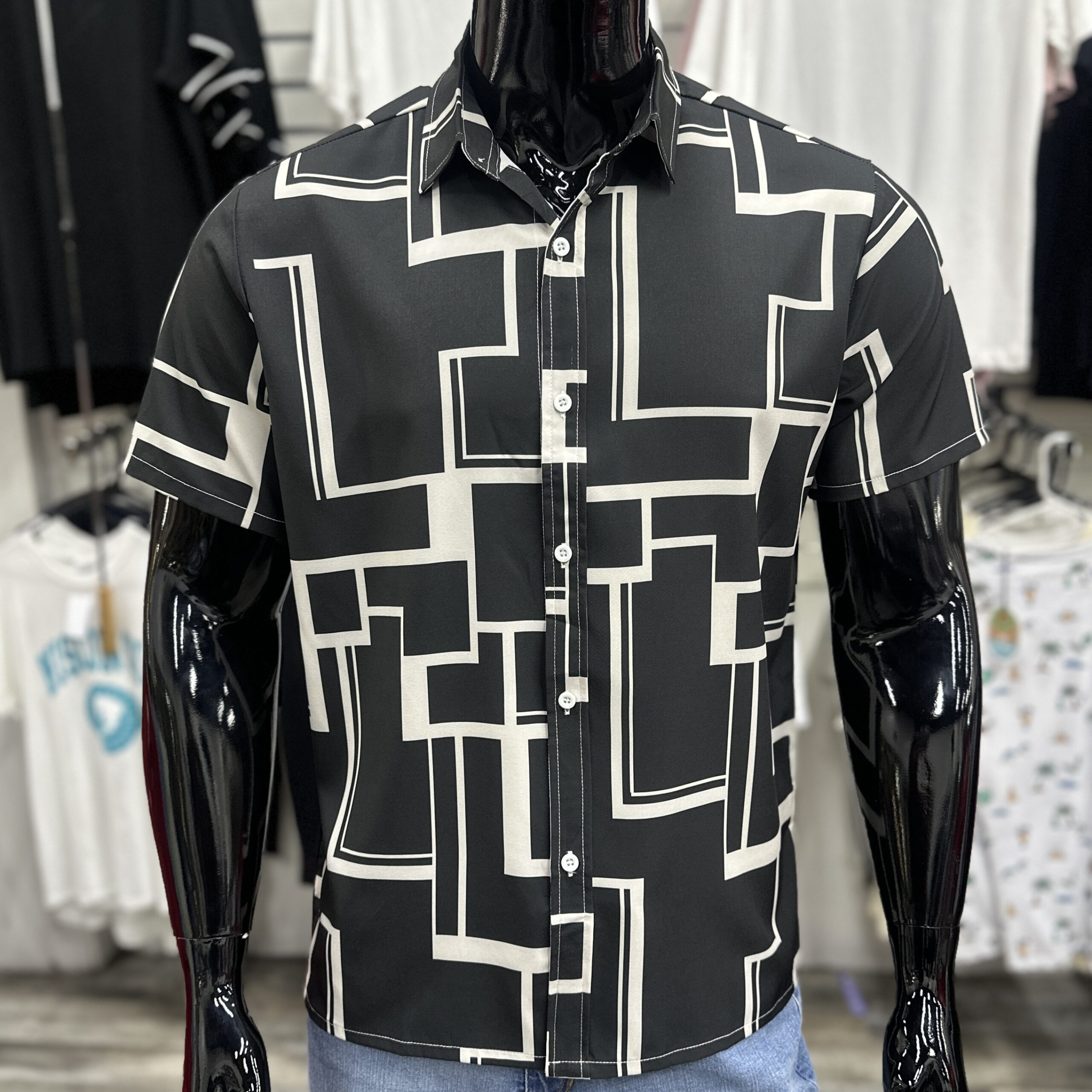 [SALE] Irregular Geometric Graphic Pattern Print Shirt