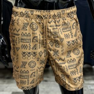 Aztec Swim Mid Length Shorts Brown