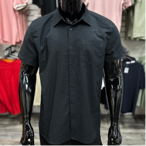 [SALE] Short-Sleeve Black Oxford Shirt