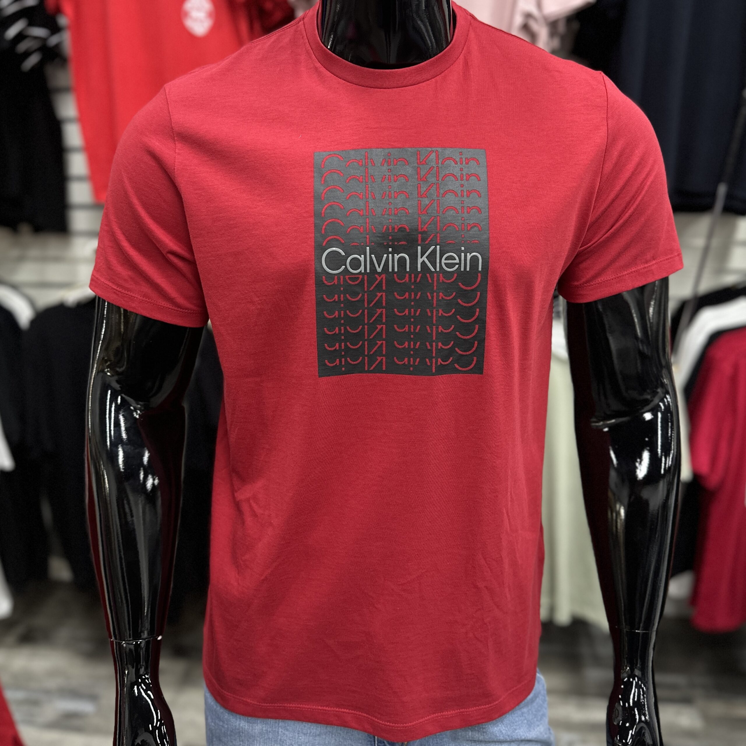 Calvin Klein Multi Logo Graphic Print T-Shirt Red