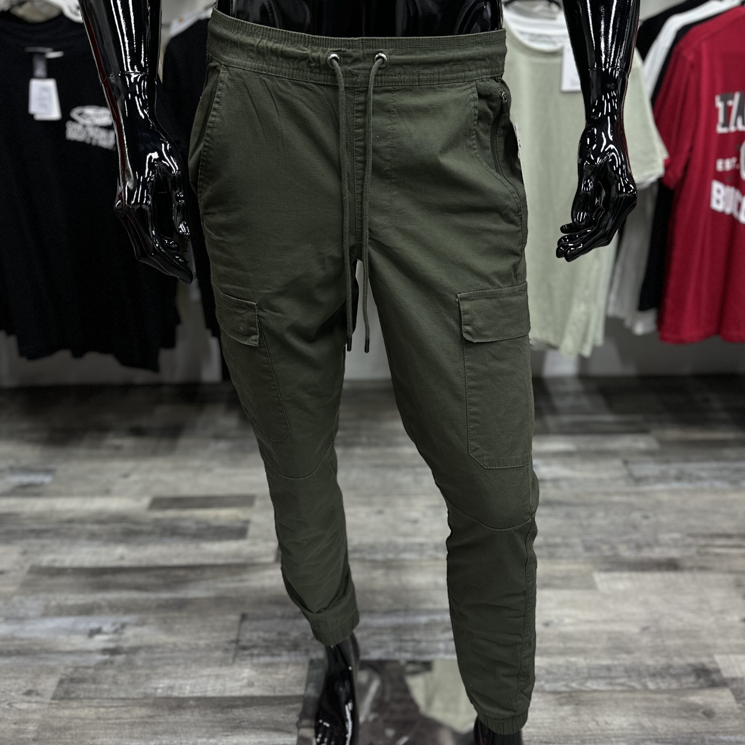 Tahari Carpenter Stitch Cargo Jogger Green
