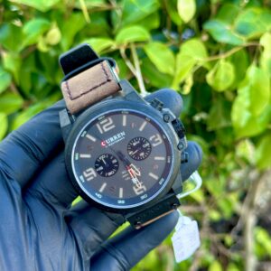 Curren Chronograph Brown Leather Watch