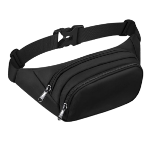 [SALE] Large Black 3 Zipper Fanny Pack