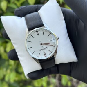 Nine West Black Leather Strap Watch