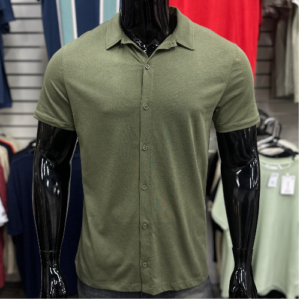 Olive Green Jersey Knit Shirt