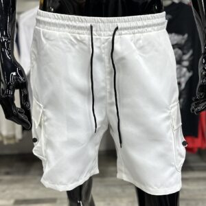 Summer Explorer Comfort Fit White Cargo Shorts