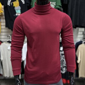 [SALE] Slim Fit Lightweight Red Wine Turtleneck