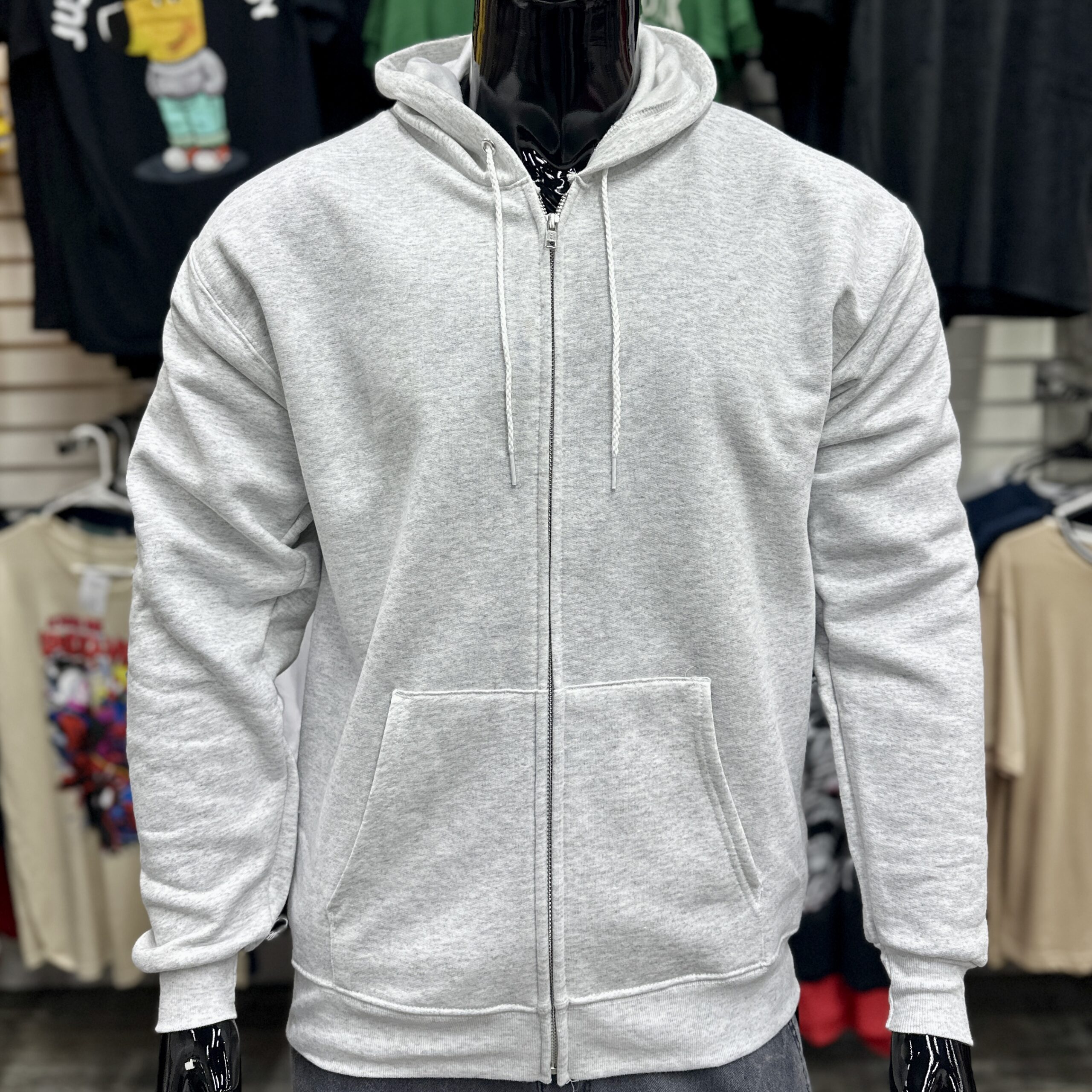 Hanes EcoSmart Fleece Full-Zip Hoodie Ash Grey