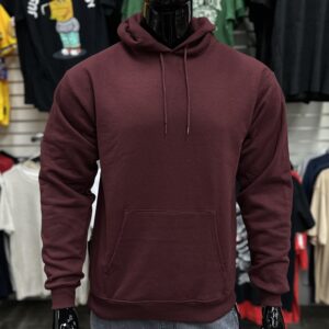Hanes EcoSmart Fleece Pullover Hoodie Maroon
