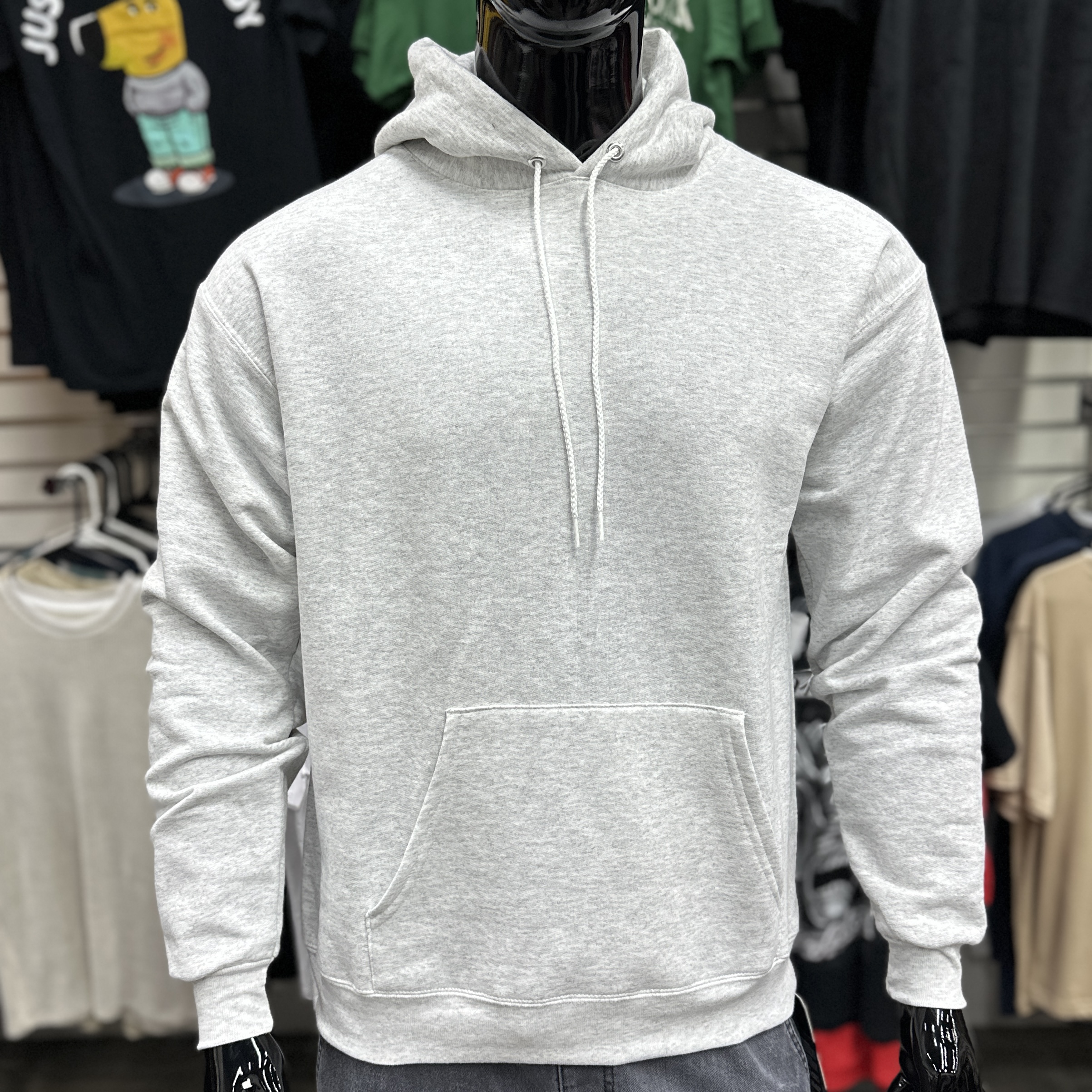 Hanes EcoSmart Fleece Pullover Hoodie Ash Grey