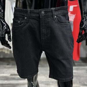 Slick Classic Washed Black Denim Shorts