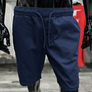 ASOS DESIGN Slim Fit Drawstring Navy Chino Shorts