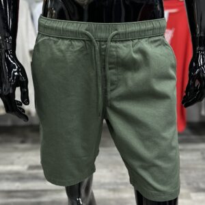 ASOS DESIGN Slim Fit Drawstring Olive Green Chino Shorts