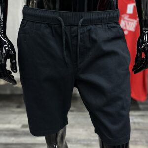 ASOS DESIGN Slim Fit Drawstring Black Chino Shorts