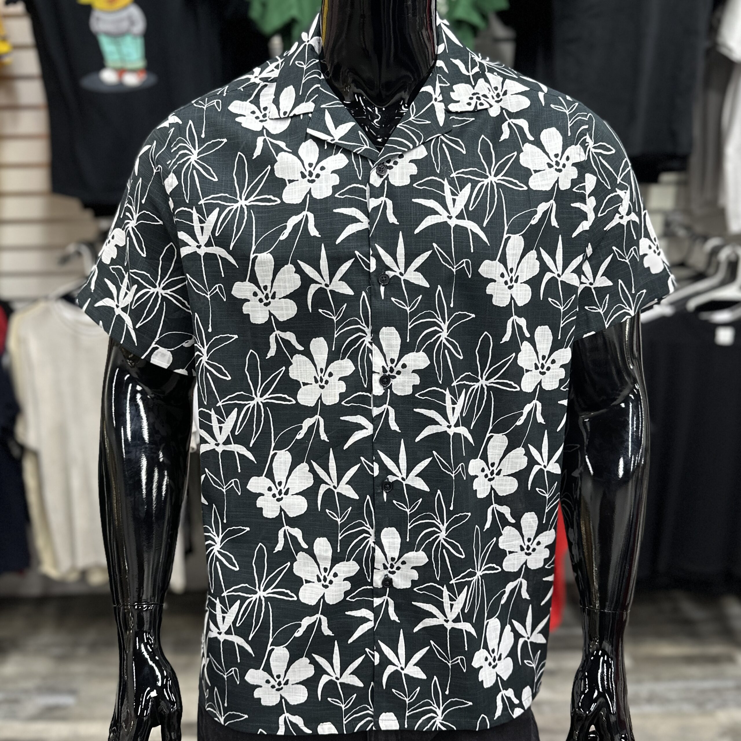 Relaxed Fit Linen Look Floral Shirt