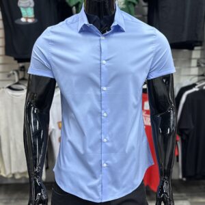 ASOS DESIGN Stretch Slim Fit Powder Blue Work Shirt