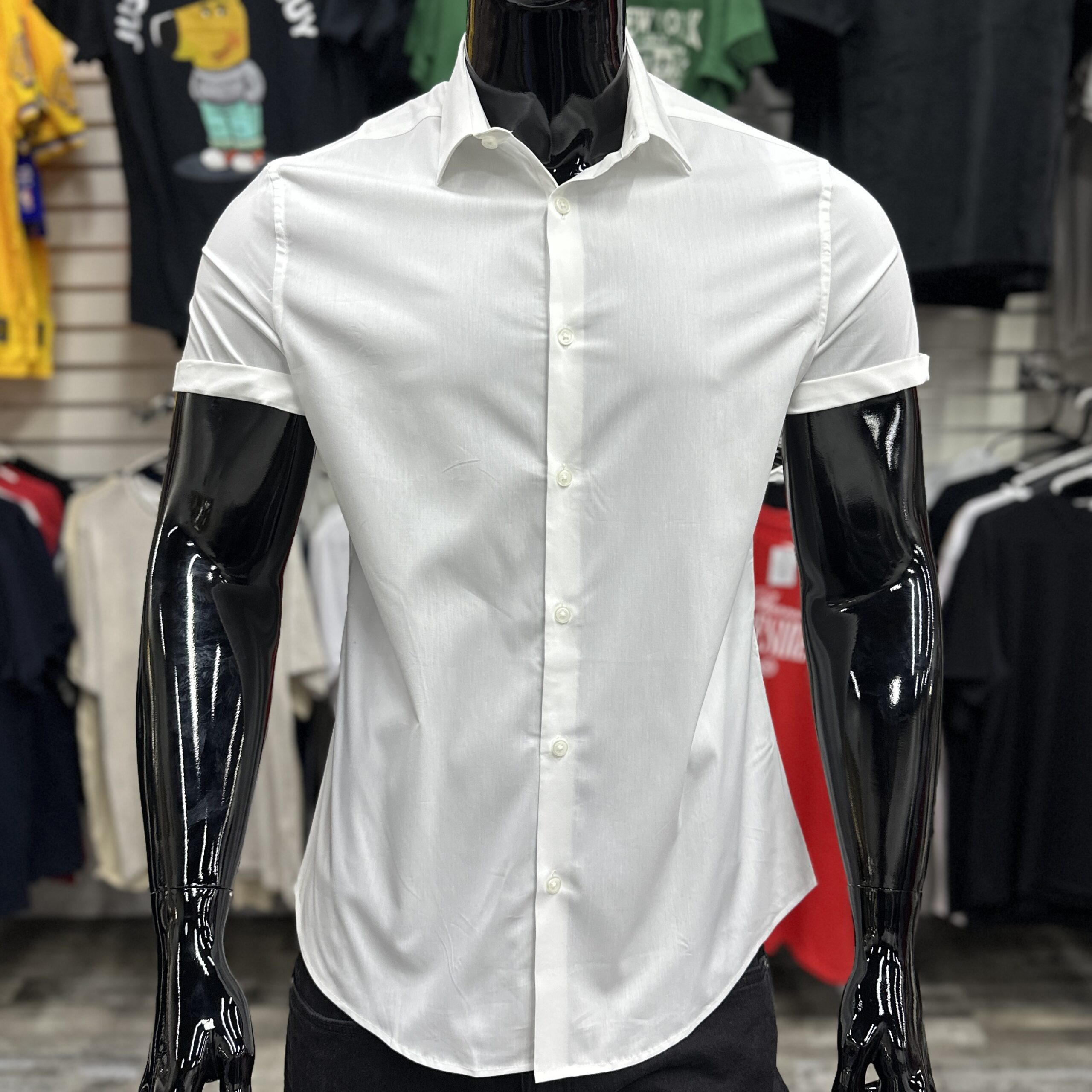 ASOS DESIGN Stretch Slim Fit White Work Shirt