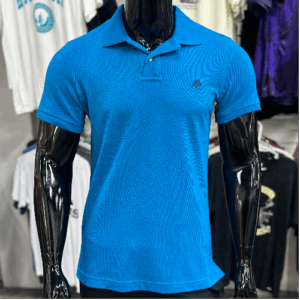 Aero A87 Logo Pique Polo Shirt Blue