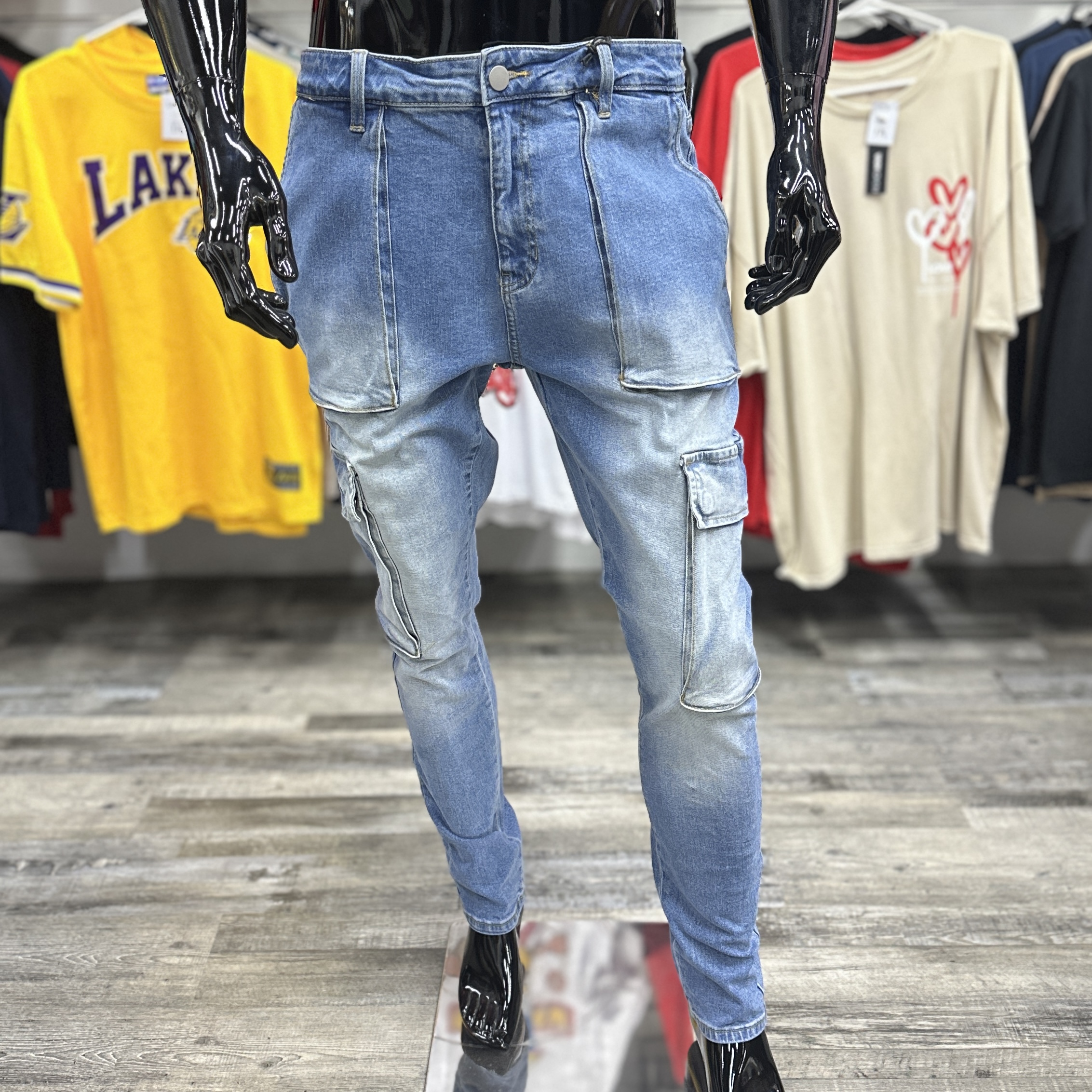For The Streets Cargo Skinny Light Wash Jeans