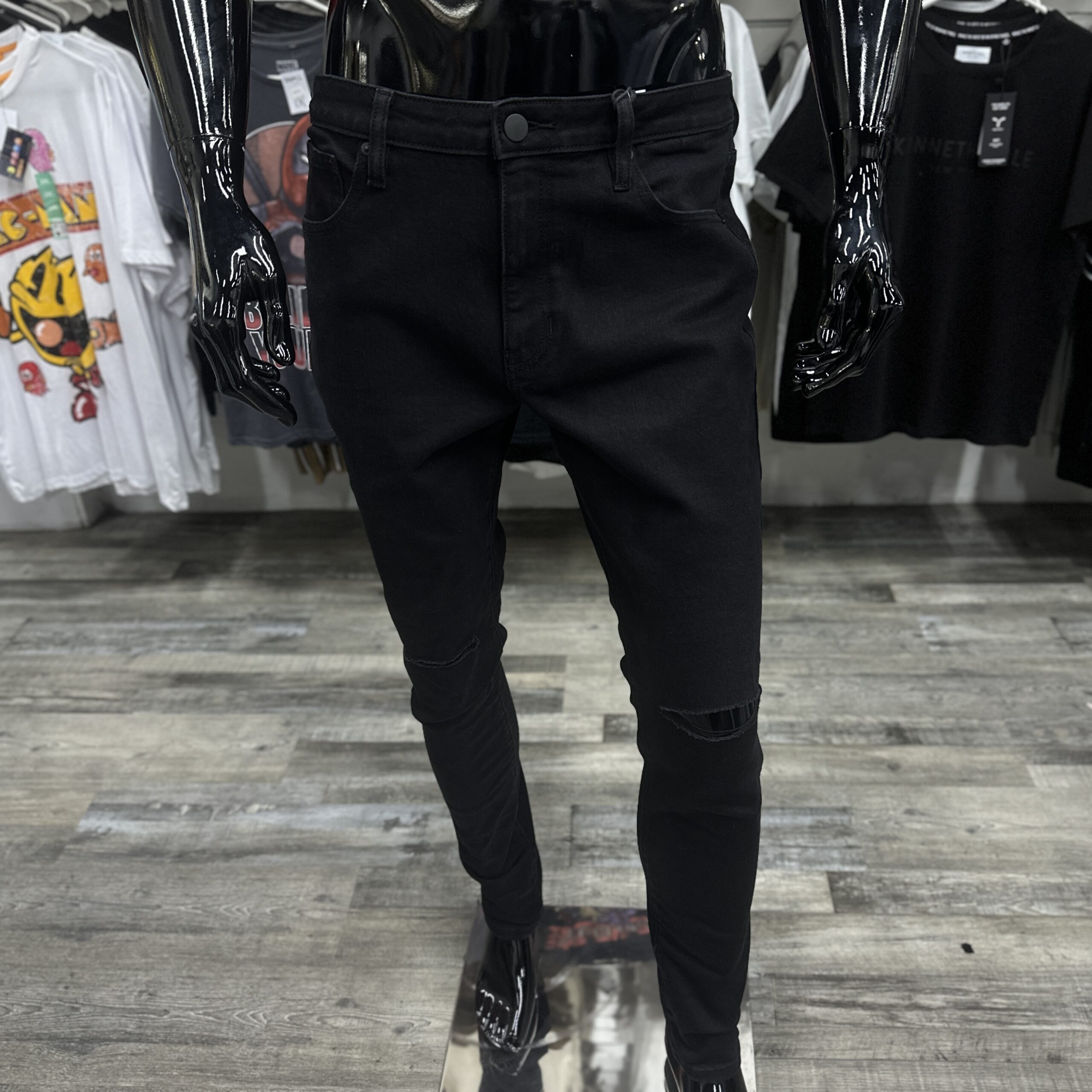 Ghost Skinny Jeans Blown Knees Black