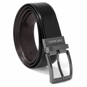 Steve Madden Reversible Leather Belt Black/Brown (Burnished)