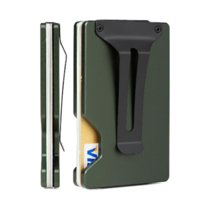 RFID Card Holder with Money Clip Matte Green