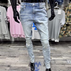 Off Hours Paint Splatter Stacked Skinny Jeans